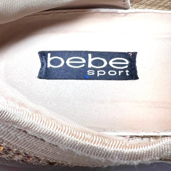Bebe Sport Analia Women's Gold/Tan/Rhinestone Sneakers-Slip On-Sz.8 1/2-Comfy - Picture 13 of 16